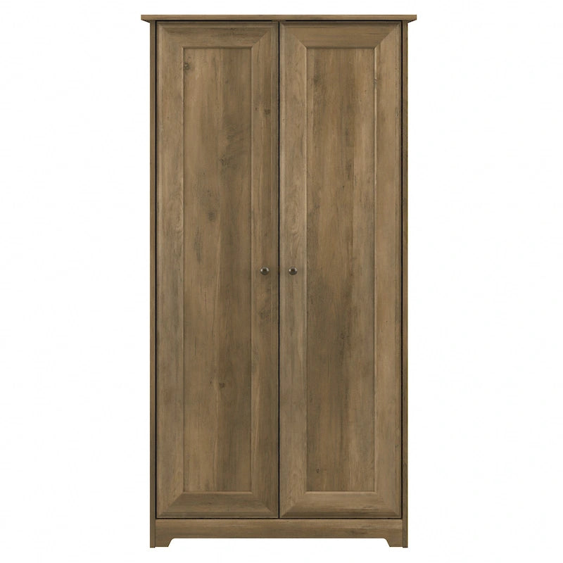 Armadio alto in rovere espresso con ante - 31.38L x 16.30W x 61.14H