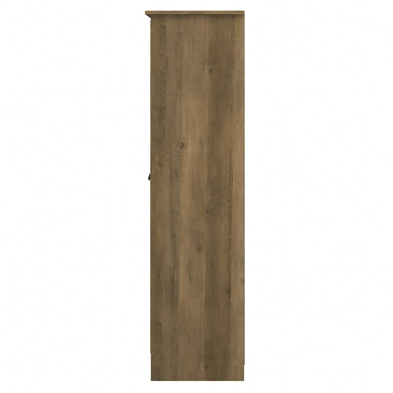 Armadio alto in rovere espresso con ante - 31.38L x 16.30W x 61.14H