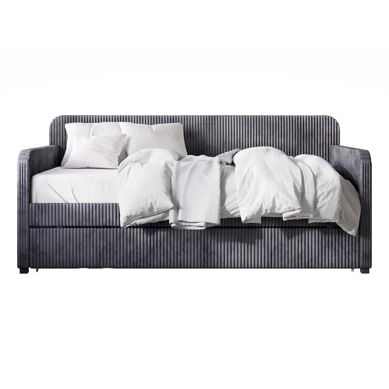 Daybed imbottito singolo con rotelle estraibili