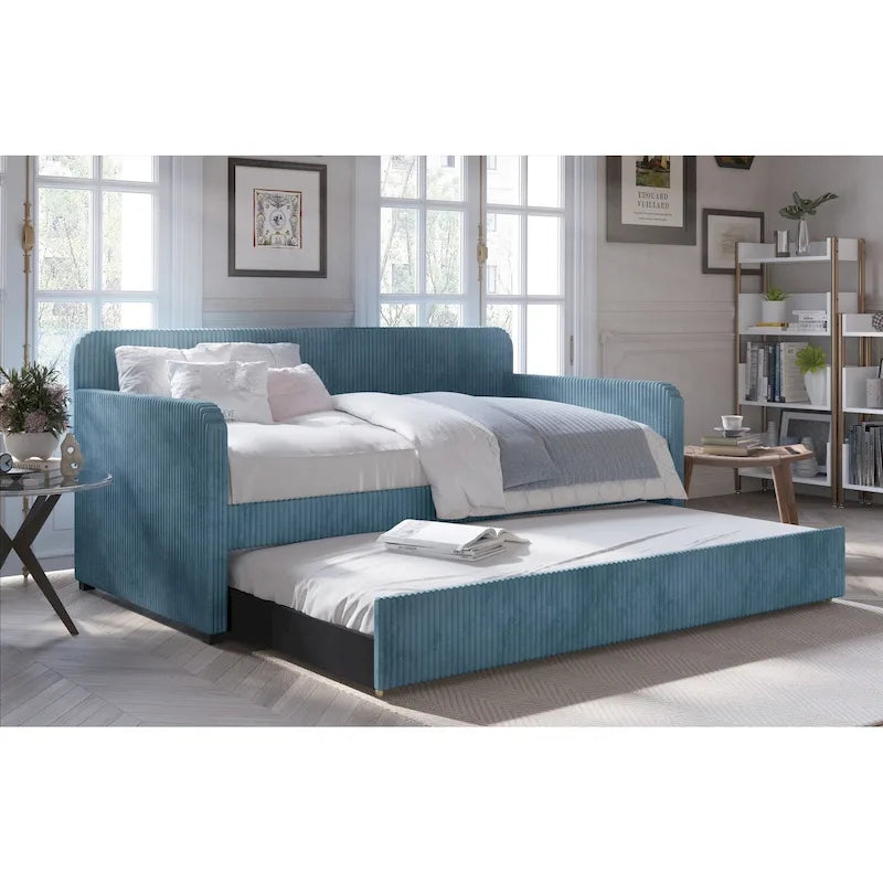 Daybed imbottito singolo con rotelle estraibili
