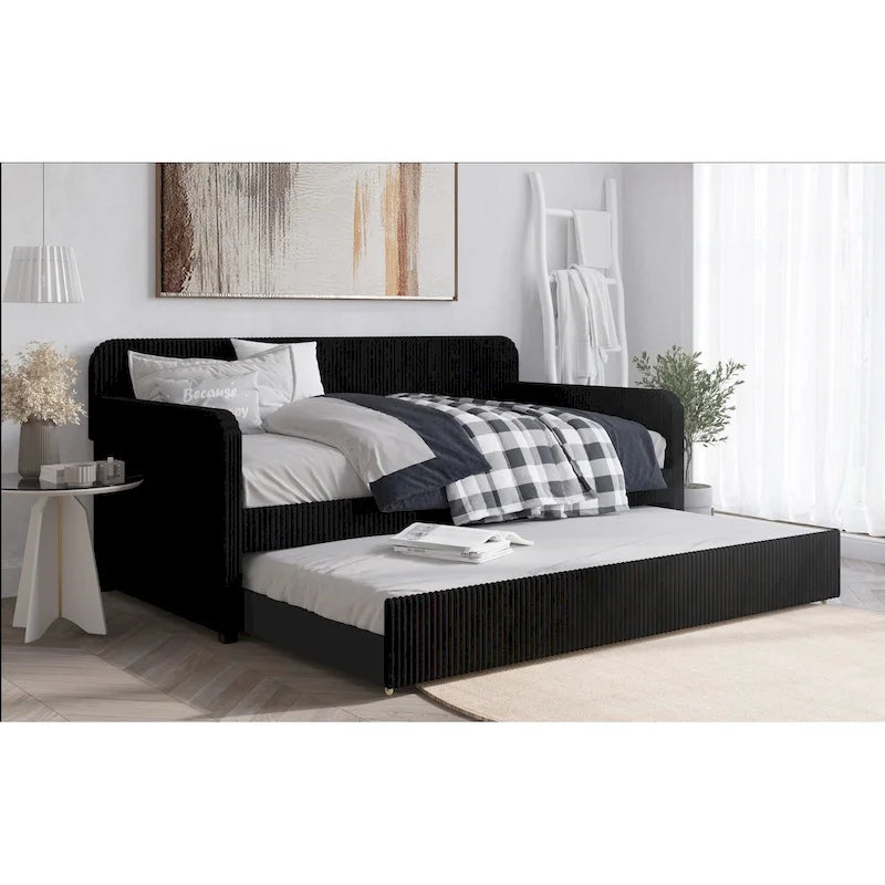 Daybed imbottito singolo con rotelle estraibili