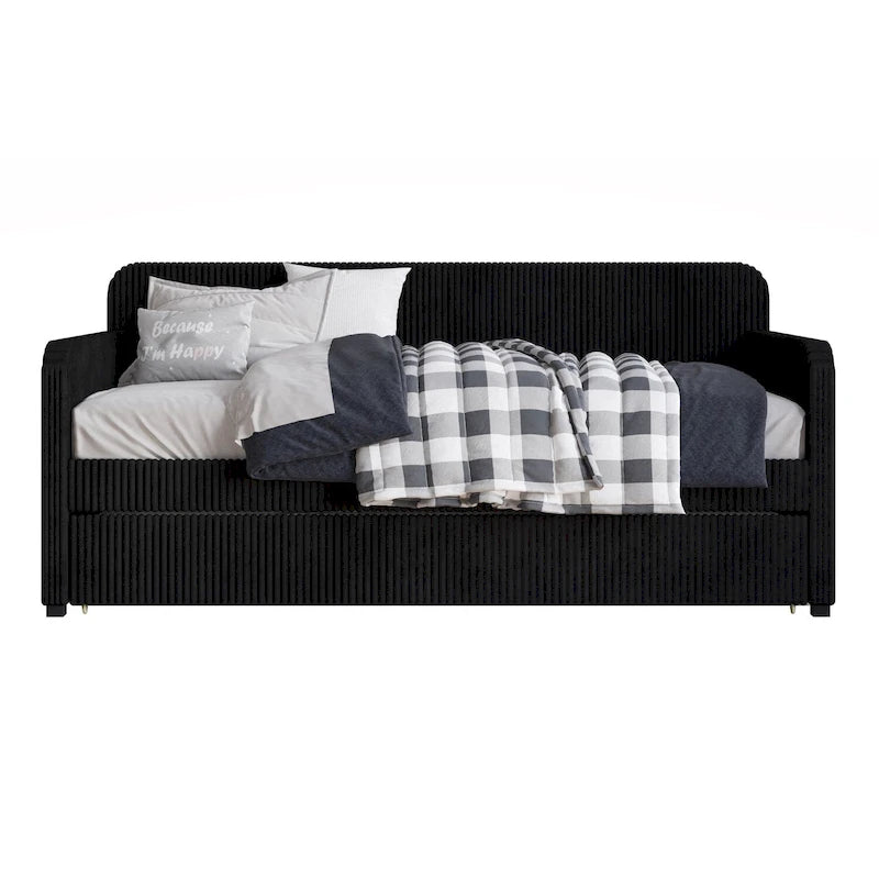 Daybed imbottito singolo con rotelle estraibili