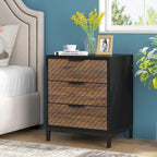 Comodini con cassetti, comodino moderno in venatura di legno chiaro per camere da letto