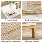 Comodini con cassetti, comodino moderno in venatura di legno chiaro per camere da letto