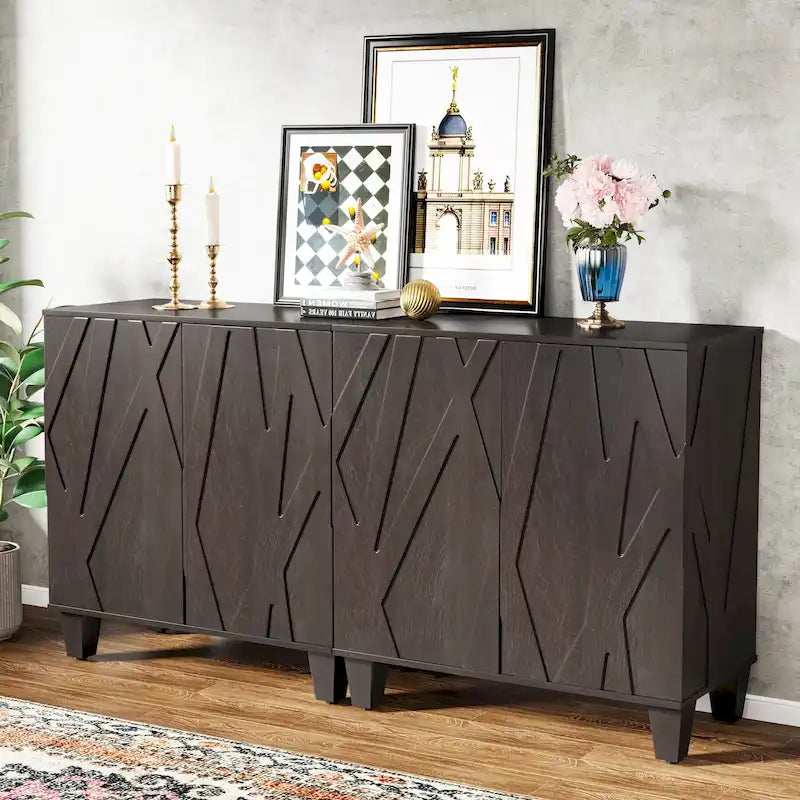 Credenza grande, mobile buffet vintage per cucina e sala da pranzo