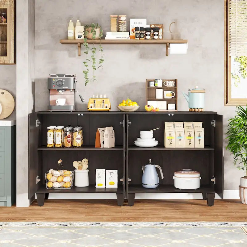 Credenza grande, mobile buffet vintage per cucina e sala da pranzo
