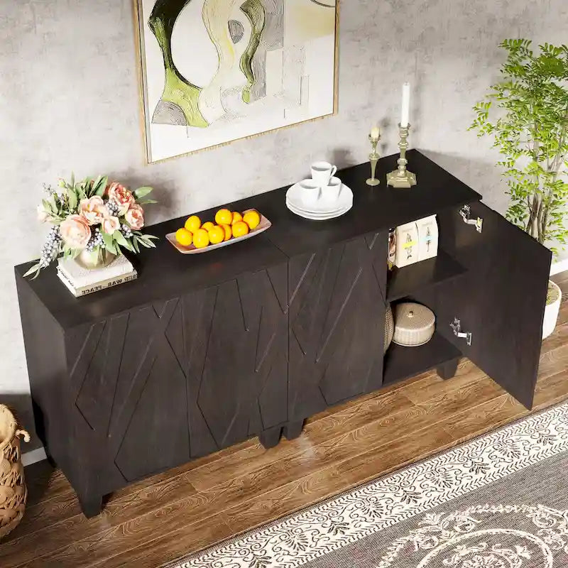 Credenza grande, mobile buffet vintage per cucina e sala da pranzo