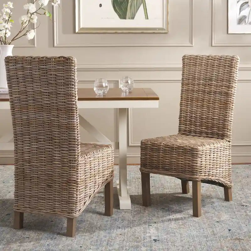 Sedia da pranzo in vimini naturale (set di 2) - 19 L x 22 P x 41 A - 19Lx22Px41A