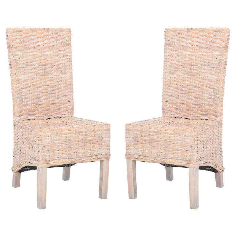 Sedia da pranzo in vimini naturale (set di 2) - 19 L x 22 P x 41 A - 19Lx22Px41A