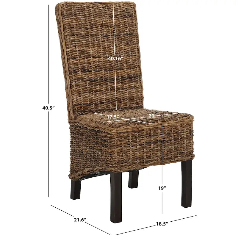 Sedia da pranzo in vimini naturale (set di 2) - 19 L x 22 P x 41 A - 19Lx22Px41A