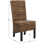 Sedia da pranzo in vimini naturale (set di 2) - 19 L x 22 P x 41 A - 19Lx22Px41A