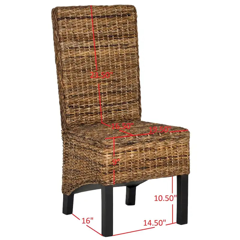 Sedia da pranzo in vimini naturale (set di 2) - 19 L x 22 P x 41 A - 19Lx22Px41A