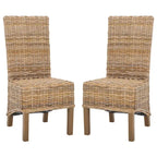 Sedia da pranzo in vimini naturale (set di 2) - 19 L x 22 P x 41 A - 19Lx22Px41A