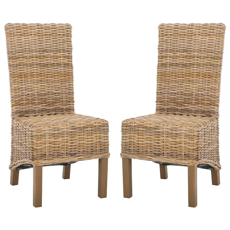 Sedia da pranzo in vimini naturale (set di 2) - 19 L x 22 P x 41 A - 19Lx22Px41A
