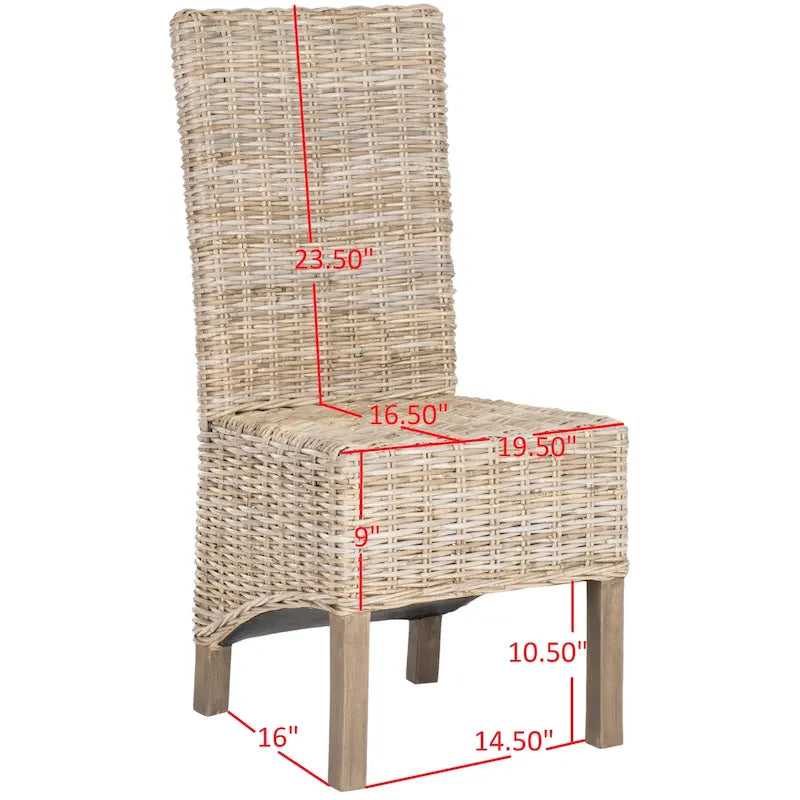 Sedia da pranzo in vimini naturale (set di 2) - 19 L x 22 P x 41 A - 19Lx22Px41A