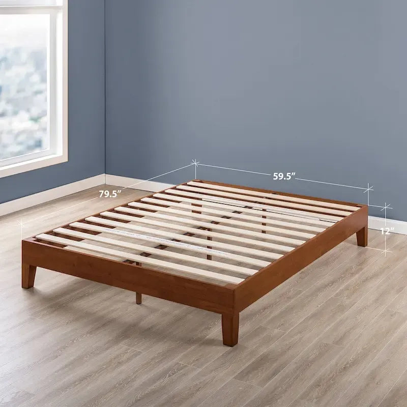 Struttura letto a piattaforma Grand in legno massello da 12 pollici