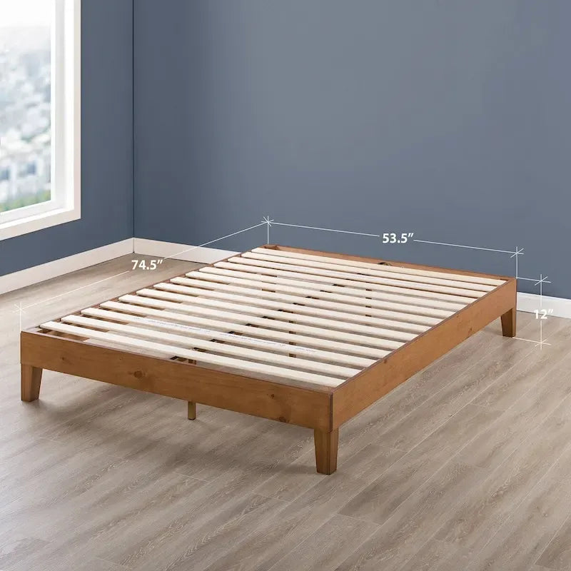 Struttura letto a piattaforma Grand in legno massello da 12 pollici