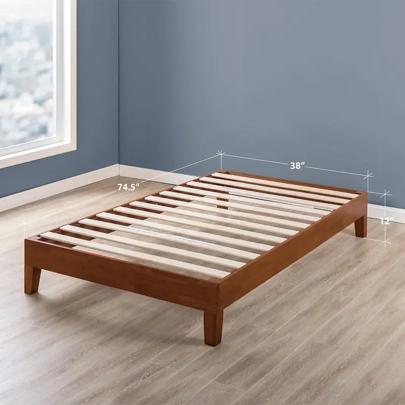 Struttura letto a piattaforma Grand in legno massello da 12 pollici