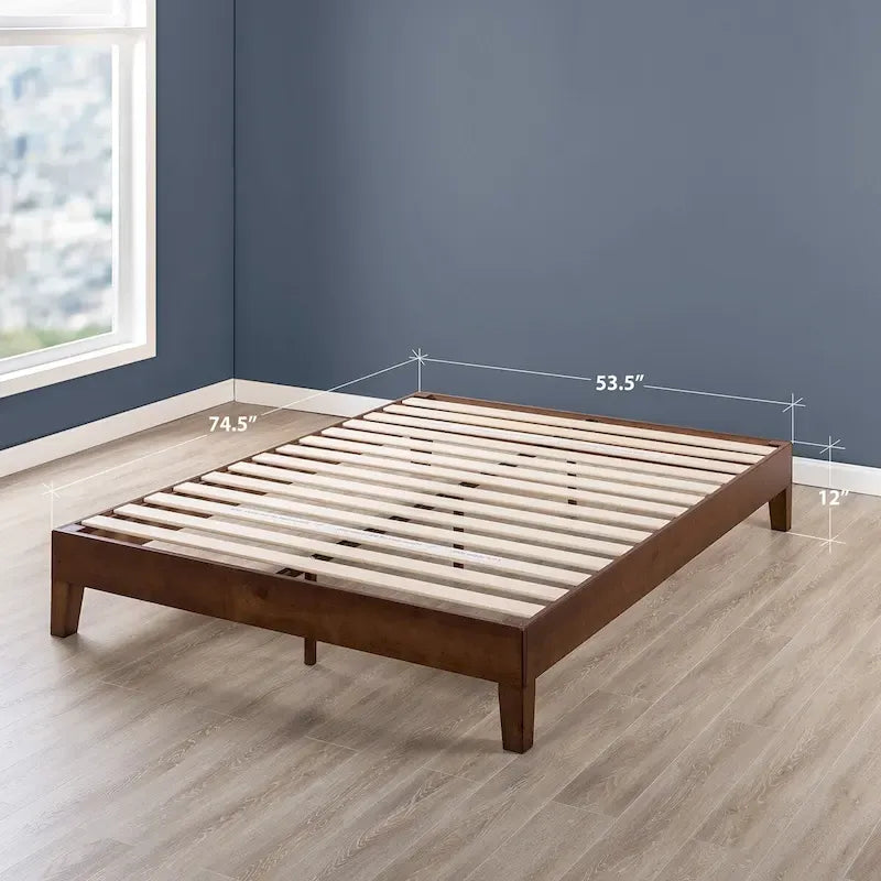 Struttura letto a piattaforma Grand in legno massello da 12 pollici