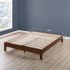 Struttura letto a piattaforma Grand in legno massello da 12 pollici