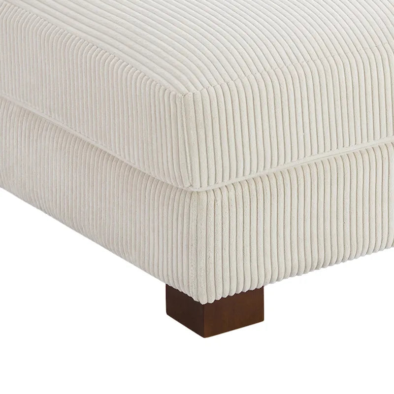 Poggiapiedi accentato oversize in tessuto di velluto a coste moderno
