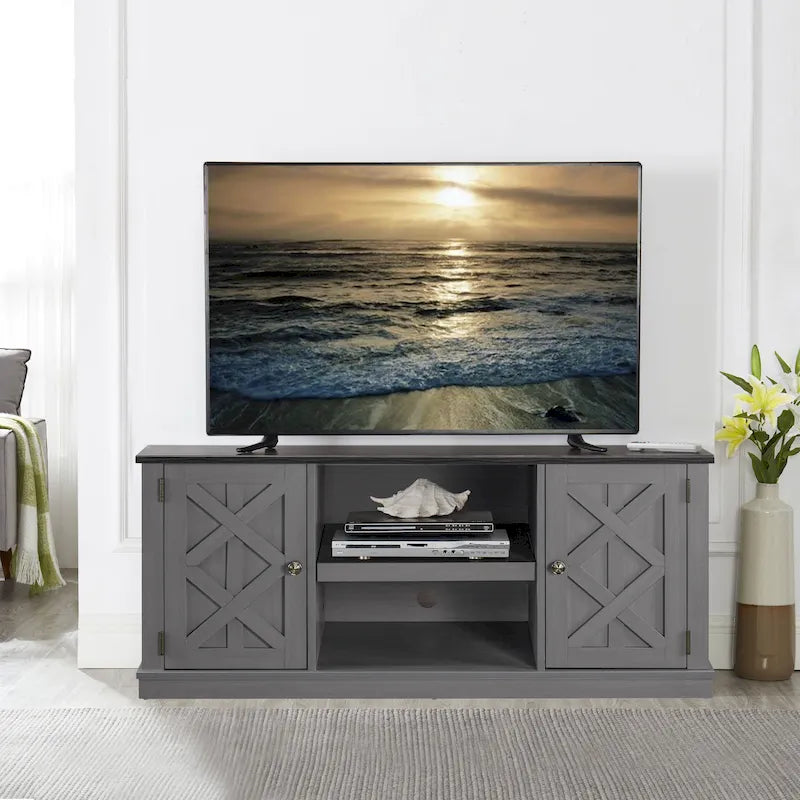 Mobile porta TV effetto legno grezzo per TV fino a 60", larghezza 54"