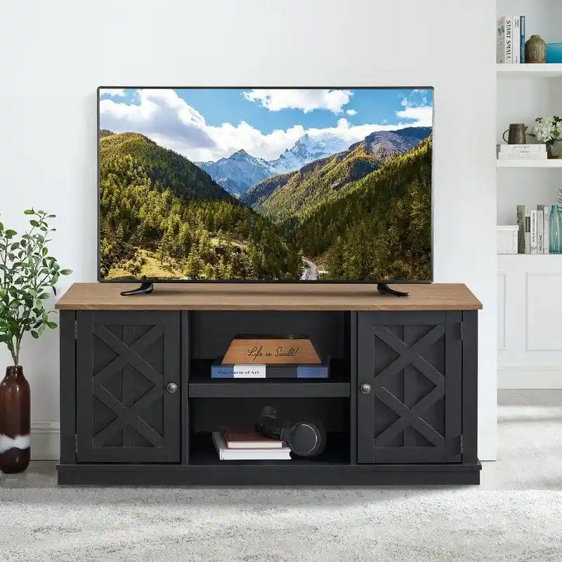 Mobile porta TV effetto legno grezzo per TV fino a 60", larghezza 54"