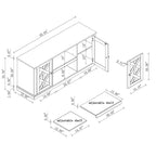 Mobile porta TV effetto legno grezzo per TV fino a 60", larghezza 54"