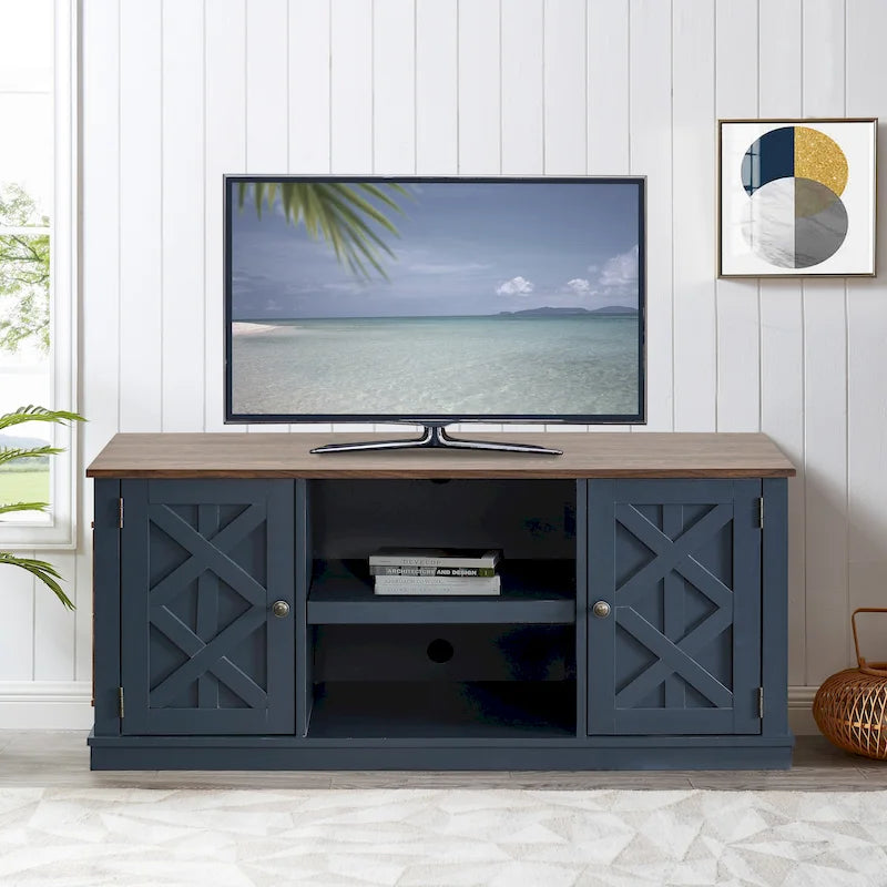 Mobile porta TV effetto legno grezzo per TV fino a 60", larghezza 54"