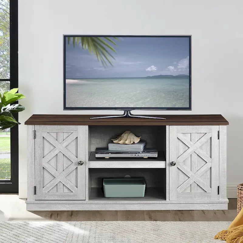 Mobile porta TV effetto legno grezzo per TV fino a 60", larghezza 54"