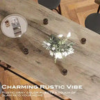 Tavolo da pub per 6 persone altezza bar con poggiapiedi, tavolo alto da bar con piano in legno spesso e struttura in metallo per casa/cucina