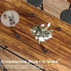 Tavolo da pub per 6 persone altezza bar con poggiapiedi, tavolo alto da bar con piano in legno spesso e struttura in metallo per casa/cucina
