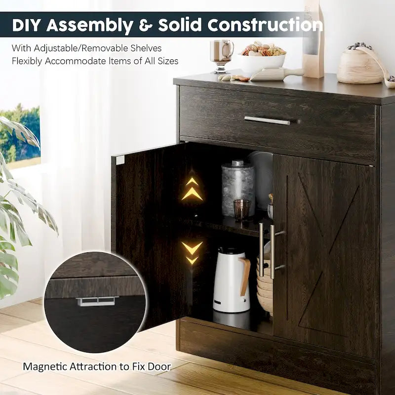 Credenza a Buffet, Mobile Contenitore da Cucina