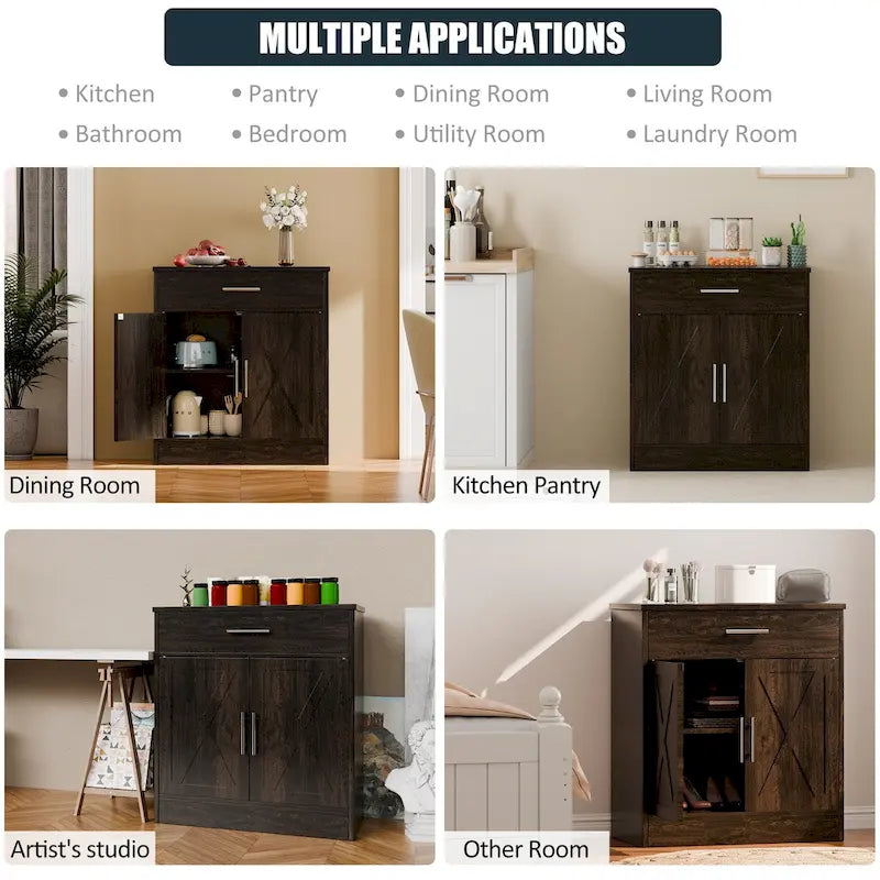 Credenza a Buffet, Mobile Contenitore da Cucina
