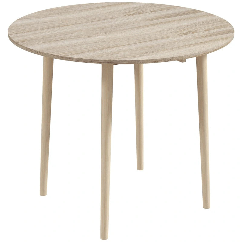 Tavolo da pranzo pieghevole rotondo da 35", tavolo salvaspazio con ante a ribalta, piccolo tavolo da cucina con gambe in legno massello