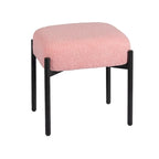Sgabello rotondo in pelliccia sintetica Teddy per toeletta, pouf poggiapiedi