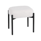 Sgabello rotondo in pelliccia sintetica Teddy per toeletta, pouf poggiapiedi