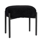 Sgabello rotondo in pelliccia sintetica Teddy per toeletta, pouf poggiapiedi