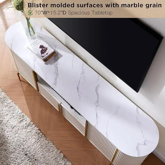 Mobile TV di Lusso Moderno, Centro Intrattenimento, con Top Effetto Marmo