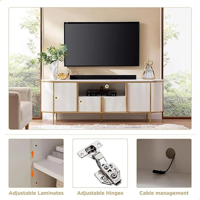 Mobile TV di Lusso Moderno, Centro Intrattenimento, con Top Effetto Marmo
