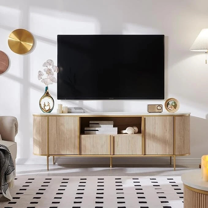 Mobile TV di Lusso Moderno, Centro Intrattenimento, con Top Effetto Marmo