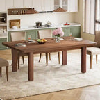 Tavolo da pranzo per 4-6 persone, tavolo da cucina rustico da 160 cm con gambe in legno massello