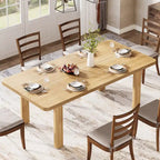 Tavolo da pranzo per 4-6 persone, tavolo da cucina rustico da 160 cm con gambe in legno massello