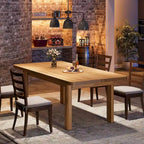 Tavolo da pranzo per 4-6 persone, tavolo da cucina rustico da 160 cm con gambe in legno massello