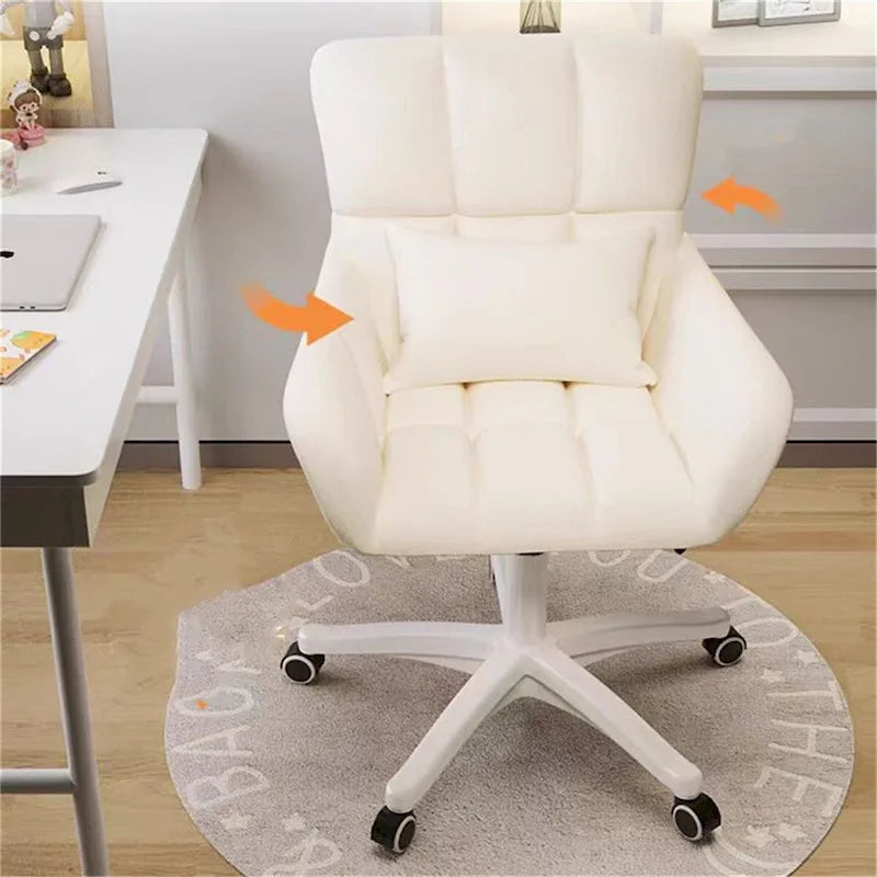Sedia da ufficio imbottita, sedia da scrivania per casa con cuscino, girevole a 360°