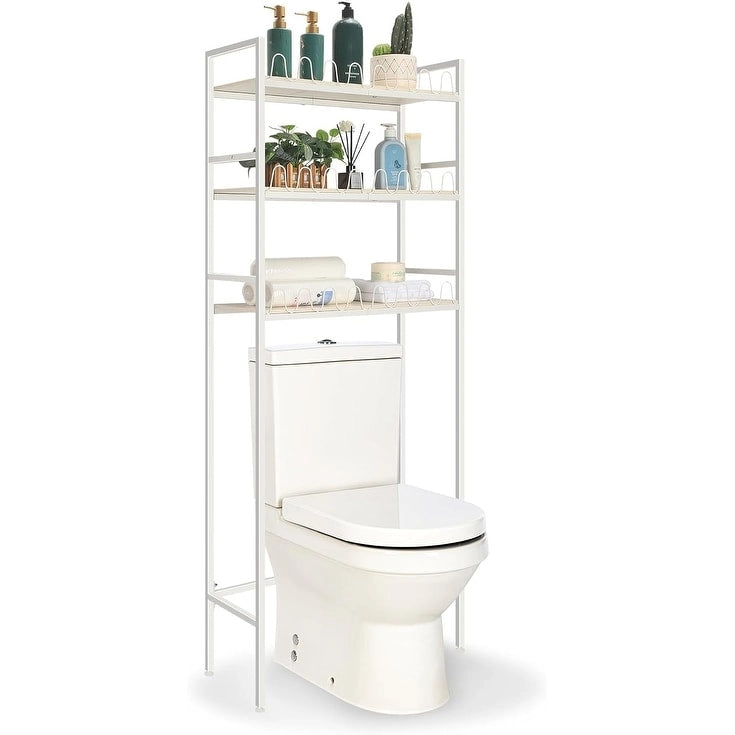 Mobiletto salvaspazio da bagno a 3 ripiani per il WC