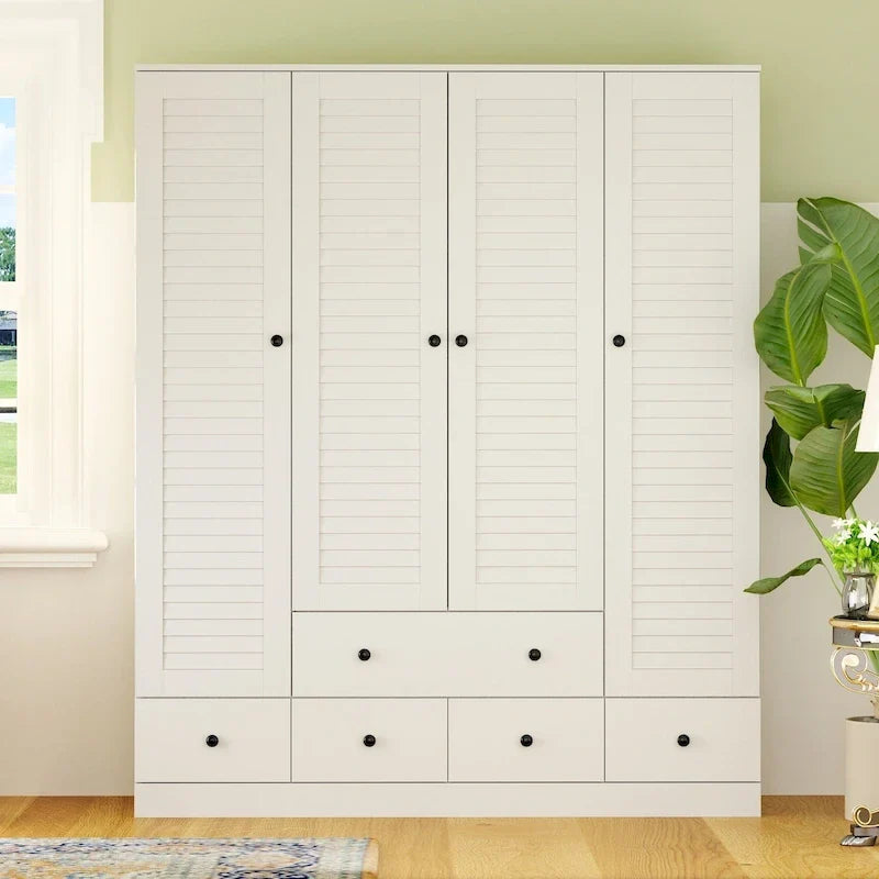 Armadio guardaroba 59W grande armadio autoportante bianco