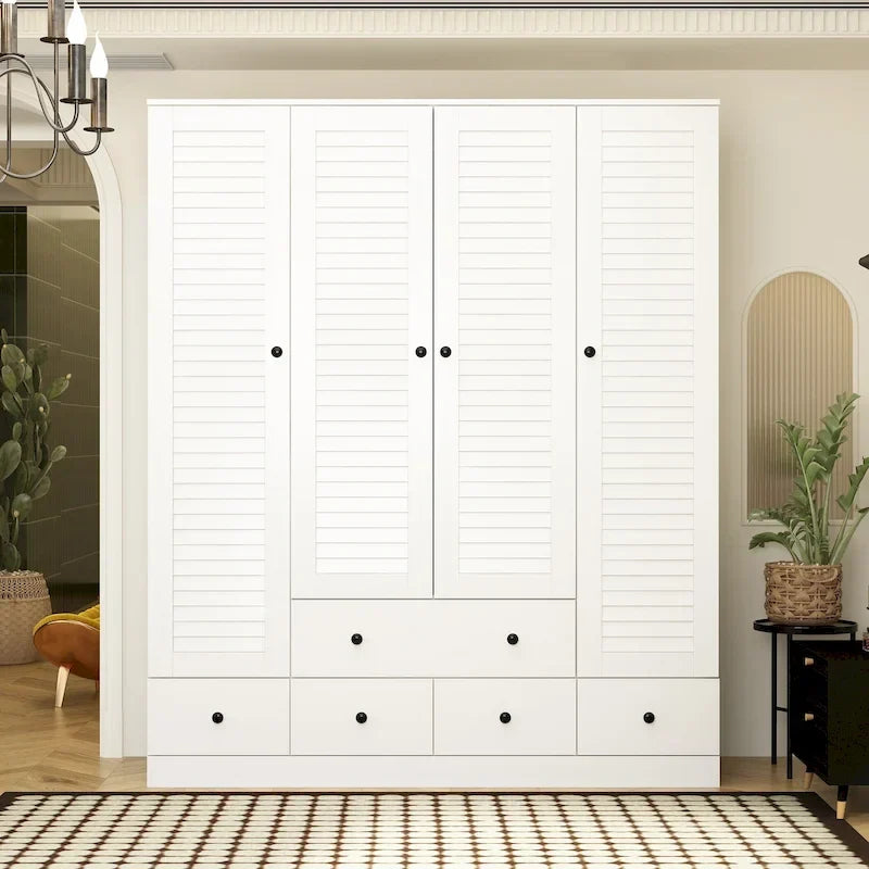 Armadio guardaroba 59W grande armadio autoportante bianco