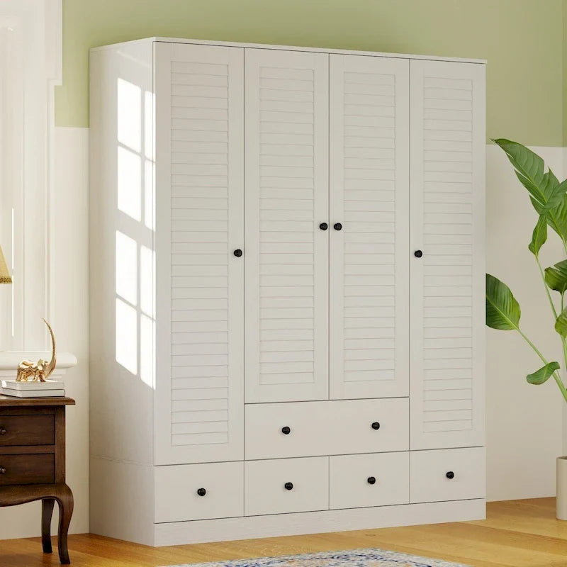 Armadio guardaroba 59W grande armadio autoportante bianco