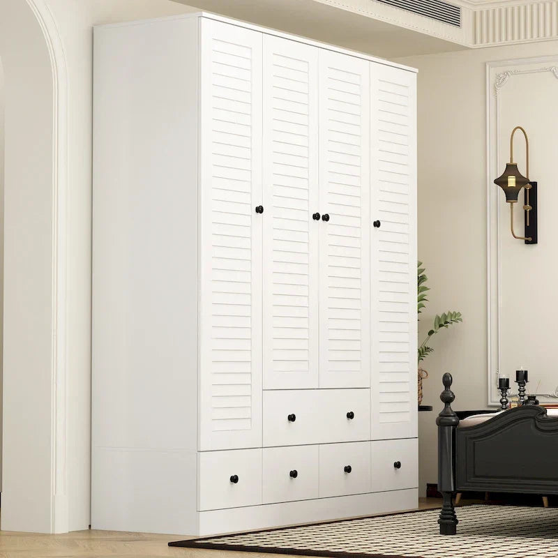 Armadio guardaroba 59W grande armadio autoportante bianco